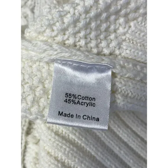 Tuckernuck Cream Cable Knit Sandstone Cotton Colette Cardigan Size SM Preppy - Picture 6 of 6